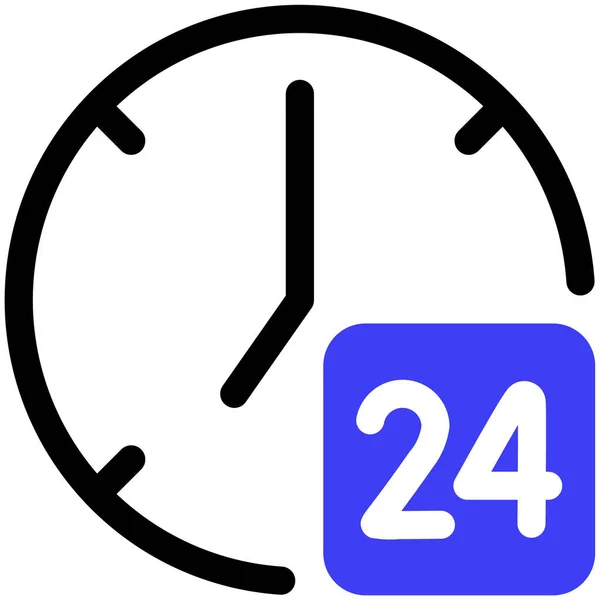 Relógio Com Sinal Horas Ilustração Vetor Ícone Web —  Vetores de Stock