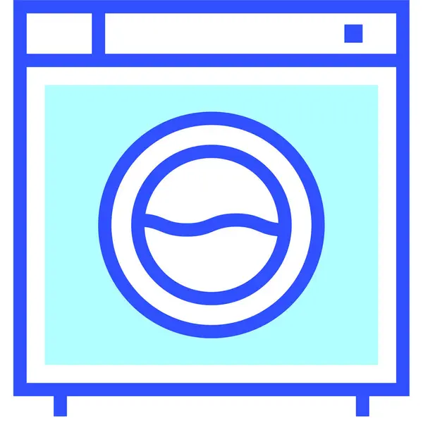 Wasmachine Icoon Vector Illustratie Eenvoudig Ontwerp — Stockvector