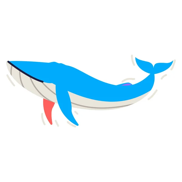 Web Simple Illustration Blue Whale — Stock Vector