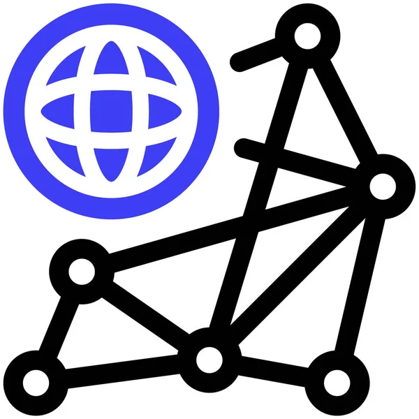 Εικονίδιο Δικτύου Υπολογιστών Διανυσματική Απεικόνιση Απλός Σχεδιασμός — Διανυσματικό Αρχείο