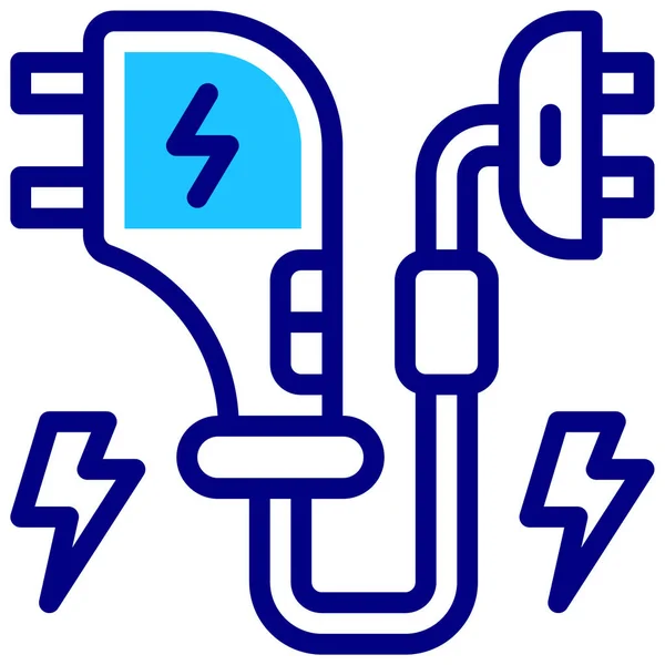 Elektrisches Steckerladegerät Einfaches Illustrationsdesign — Stockvektor