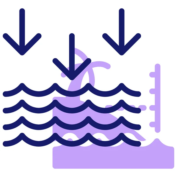 Tsunami Web Symbol Einfache Illustration — Stockvektor