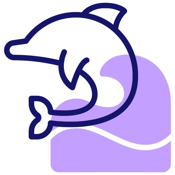 イルカのアイコンベクトルイラストシンプルなデザイン — ストックベクタ
