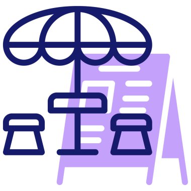 Booth modern simgesi, vektör illüstrasyonu