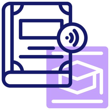 Eğitim podcast 'i. Web simgesi basit illüstrasyon 