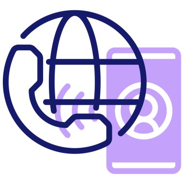 uluslararası iletişim simgesi, vektör illüstrasyonu basit tasarım