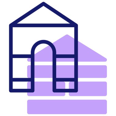 Bina. Web simgesi basit illüstrasyon 