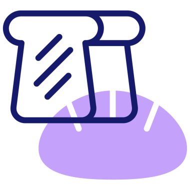 Ekmek parçası, yemek çizimi, basit web simgesi 