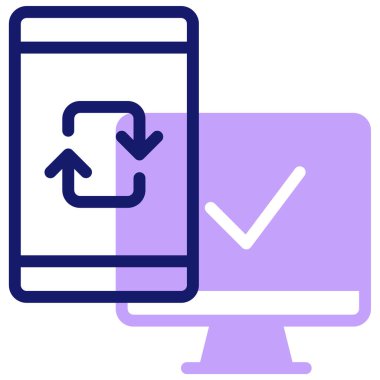 eşzamanlama web simgesi basit illüstrasyon