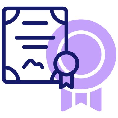 Sertifika simgesi, vektör illüstrasyonu basit tasarım