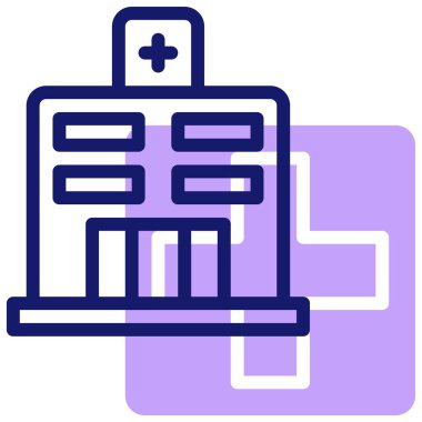 Hastane vektör simgesi modern illüstrasyon 