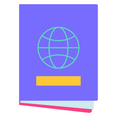 Pasaport web simgesi vektör illüstrasyonu