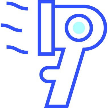 Saç kurutma makinesi modern simgesi, vektör illüstrasyonu