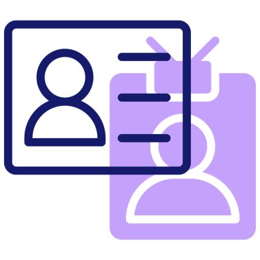 Kimlik kartı simgesi basit illüstrasyon