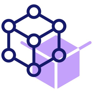 3B Modelleme modern simgesi, vektör illüstrasyonu