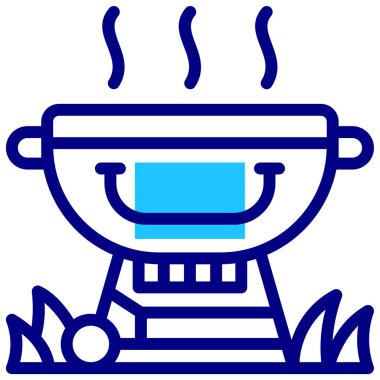 Barbekü. Web simgesi basit illüstrasyon
