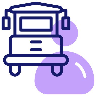 Okul Otobüs Simgesi Vektör İllüstrasyonu