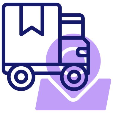 Teslimat. Web simgesi basit illüstrasyon