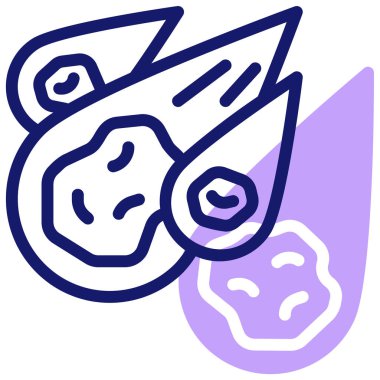 Göktaşı modern simgesi, vektör illüstrasyonu