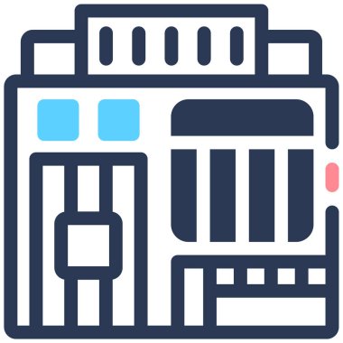 Bina. Web simgesi basit illüstrasyon