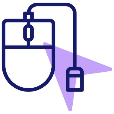 Bilgisayar faresi. Web simgesi basit illüstrasyon