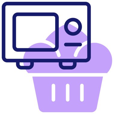 mikrodalga ikonu. Web basit illüstrasyonu