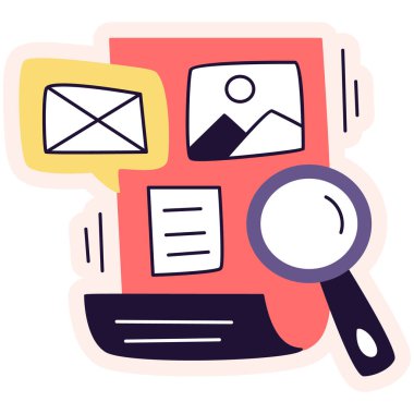 Araştırma Web simgesi basit illüstrasyon