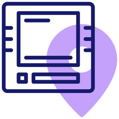 ATM makinası. Web simgesi basit illüstrasyon