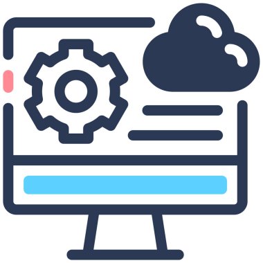 Bulut Hesaplama. Web için basit illüstrasyon