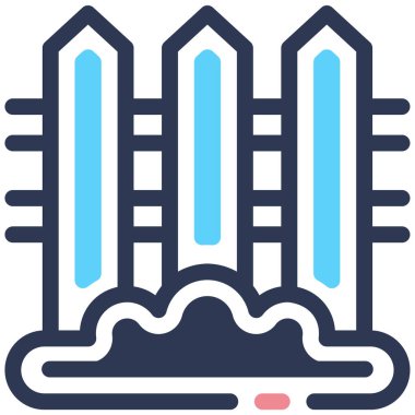 Çit. Beyaz arkaplanda izole edilmiş vektör illüstrasyonu