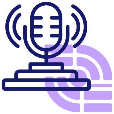 Mikrofon. Web simgesi basit illüstrasyon