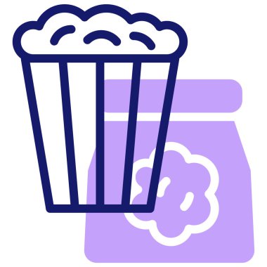 Patlamış mısır. Web simgesi basit illüstrasyon