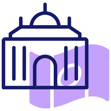 büyükelçilik simgesi, vektör illüstrasyonu basit tasarım