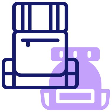 sırt çantası simgesi, vektör illüstrasyonu basit tasarım