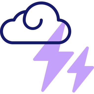 Fırtına. Web simgesi basit illüstrasyon 