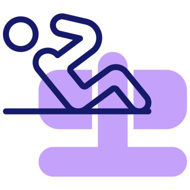 Dik otur. Web simgesi basit illüstrasyon 