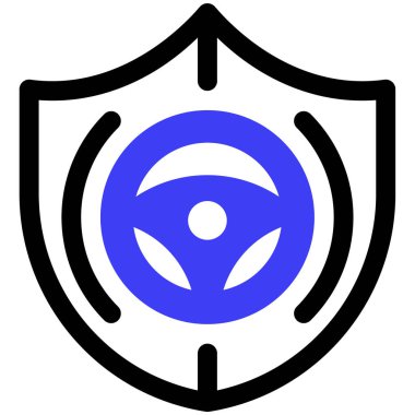 Güvenli sürüş simgesi vektör çizimi