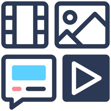 Dijital İçerik. Web simgesi basit illüstrasyon 