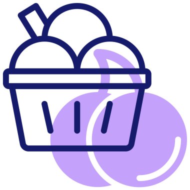 Gelato simgesi, vektör illüstrasyonu basit tasarım