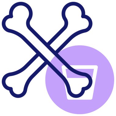 Kemik. Web simgesi basit illüstrasyon