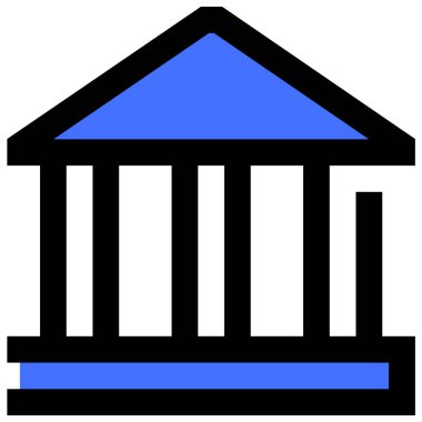 Banka simgesi, vektör illüstrasyonu basit tasarım