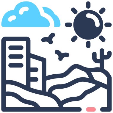 Çöl. Web simgesi basit illüstrasyon 