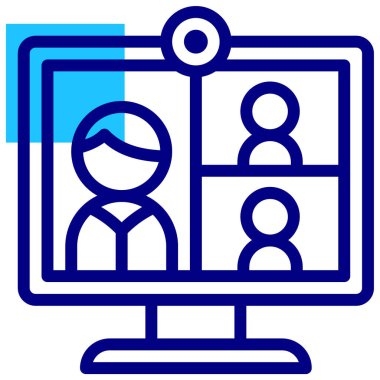 video konferans simge vektör çizim