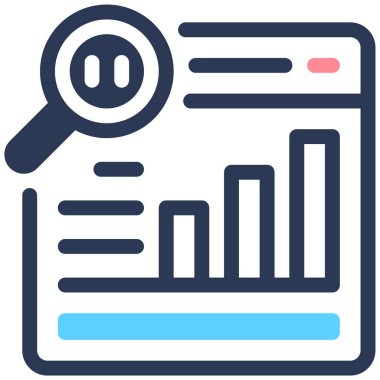 Analizler. Web simgesi basit illüstrasyon
