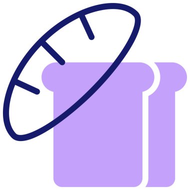 Ekmek parçası, yemek çizimi, basit web simgesi 