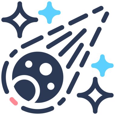 Kuyruklu yıldız simgesi, vektör illüstrasyonu basit tasarım