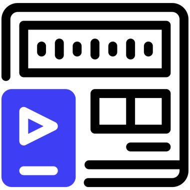 video. Web simgesi basit illüstrasyon