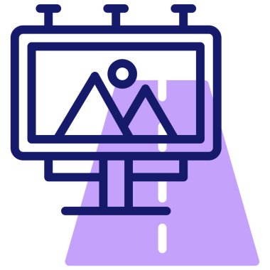 Billboard modern simgesi, vektör illüstrasyonu 