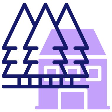 Orman. Web simgesi basit illüstrasyon