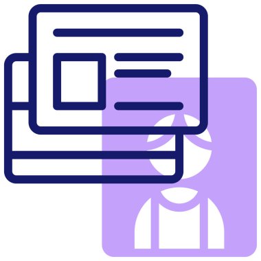 Kimlik kartı simgesi basit illüstrasyon